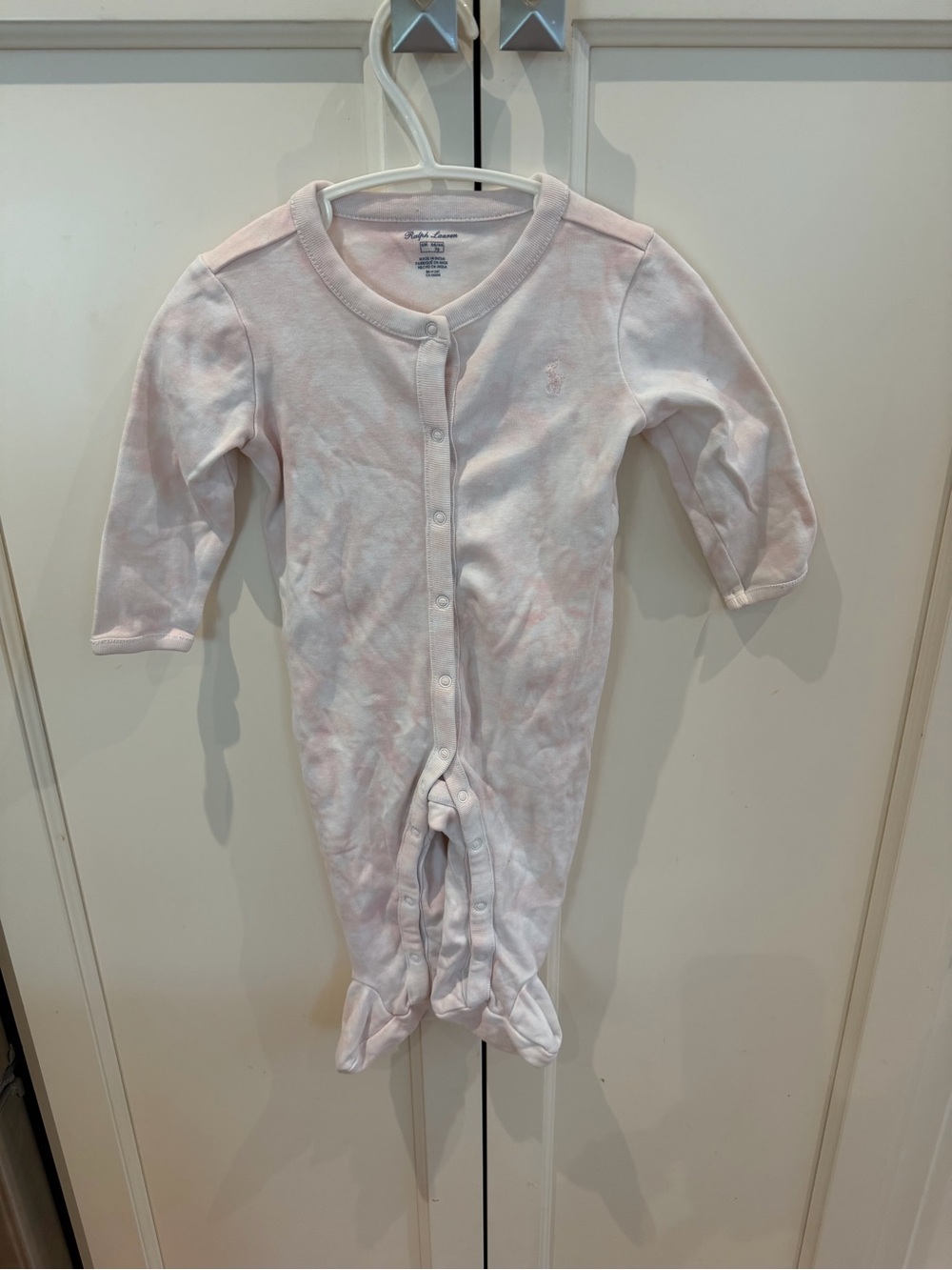 Ralph Lauren 6m Light Pink Baby One-Piece Snap Romper